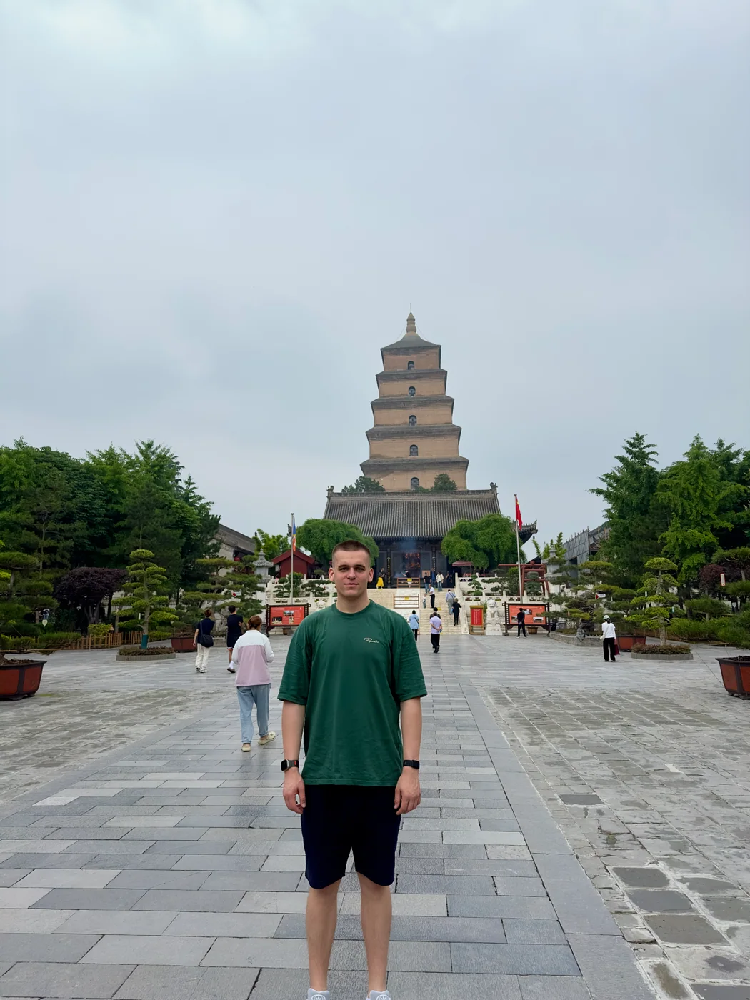 Ben vor einer Pagode in Xi’an